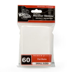 Monster Small Size Flat Matte Sleeves - White - 60ct